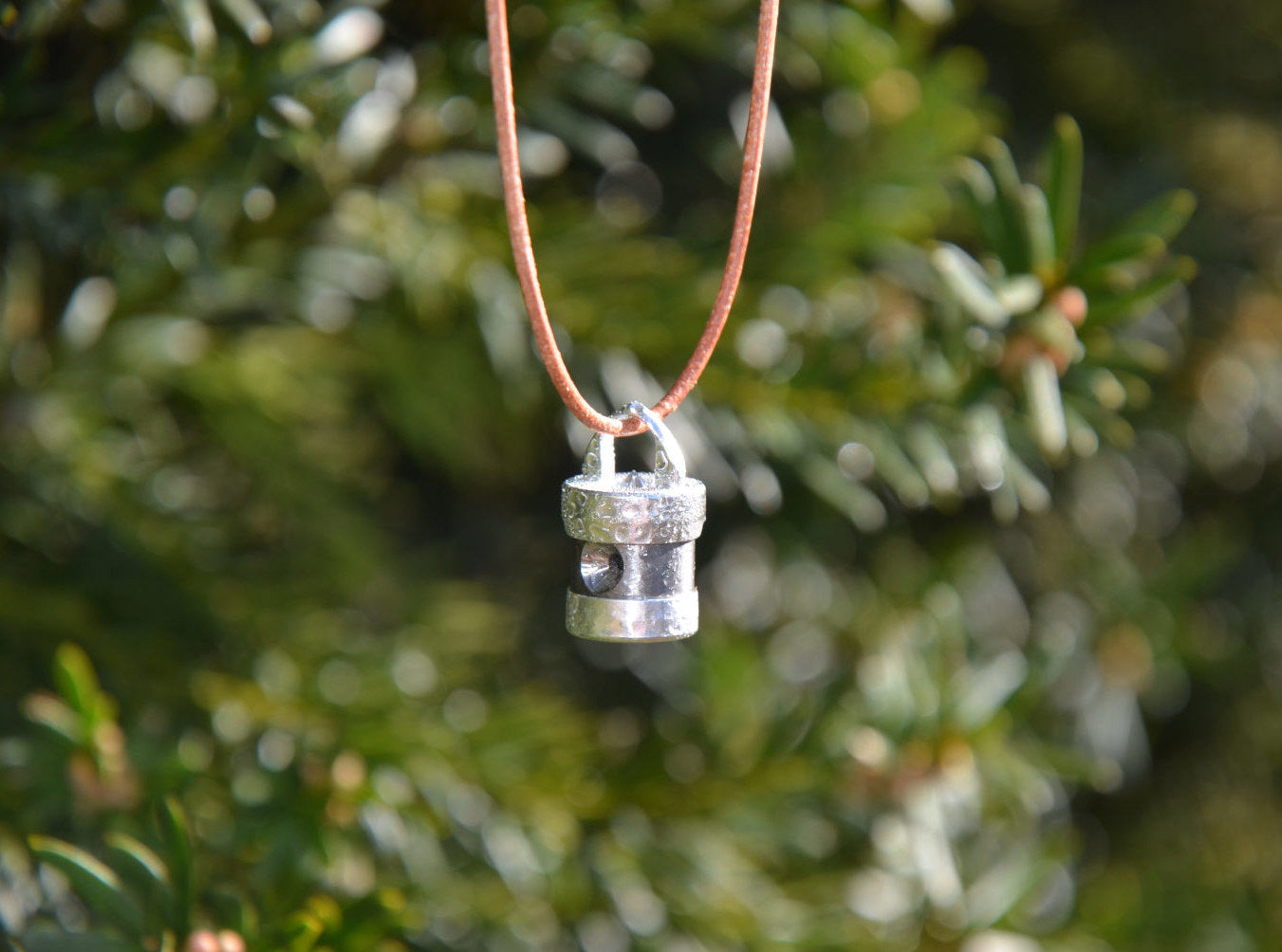Heart Coherence Crystal Vortex Pendant "Earthlight" | Titanium Silver | Rock Crystal Unakite