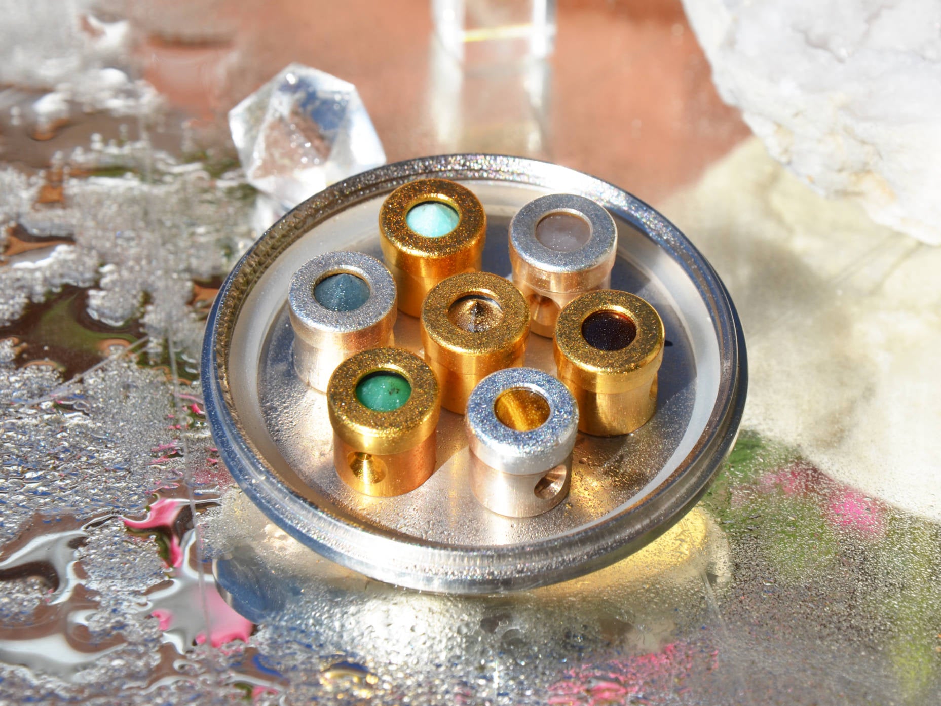 Kristallwirbel® Duschkopf "Lebensfreude" Titan Silber