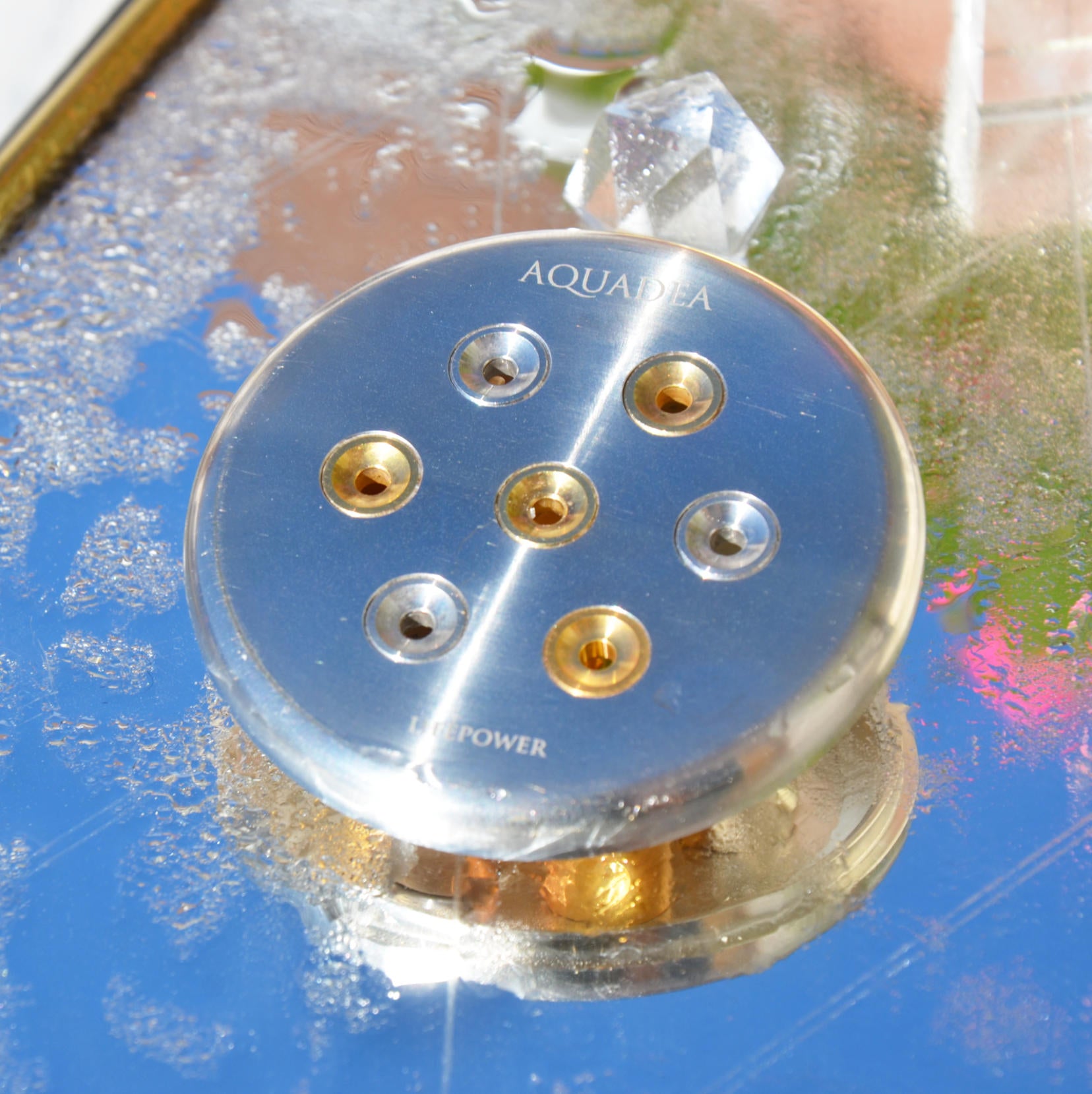 Kristallwirbel® Duschkopf "Lebensfreude" Titan Silber