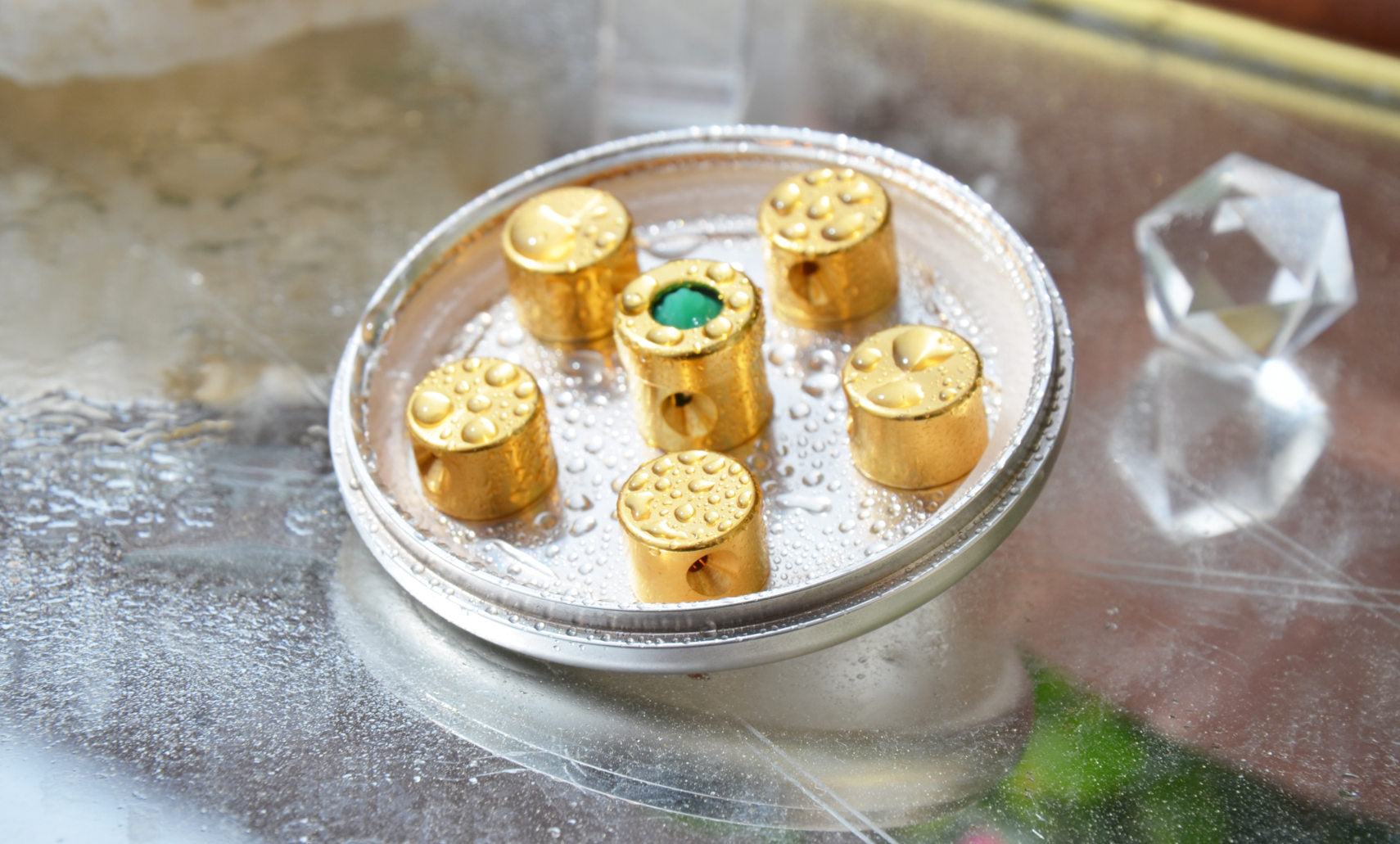 Kristallwirbel® Duschkopf Bronze-Silber 6 Freude & Wärme