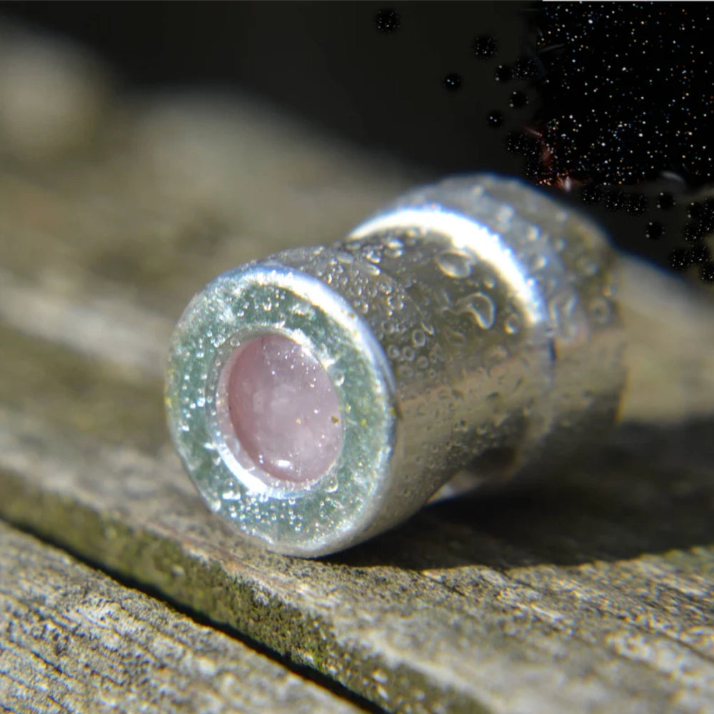 Herzkohärenz Kristallwirbel® Schmuckanhänger „Open Heart“ Bronze-Silber | Mondstein und Rosenquarz