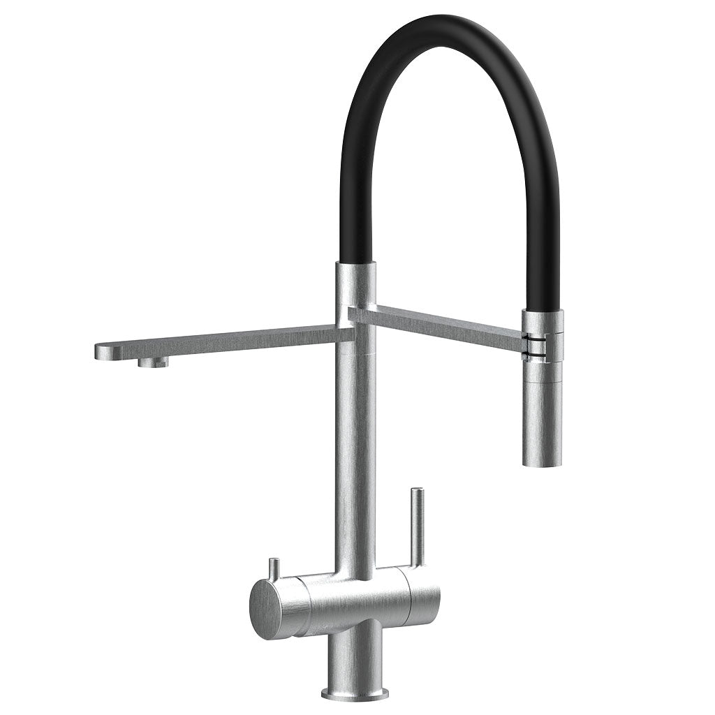 Levanto 3-way faucet, matt stainless steel