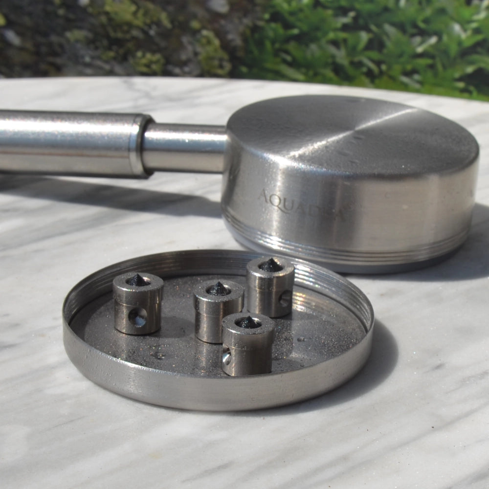 Kristallwirbel® Duschkopf Titan-Edelstahl-Rosenquarz 4