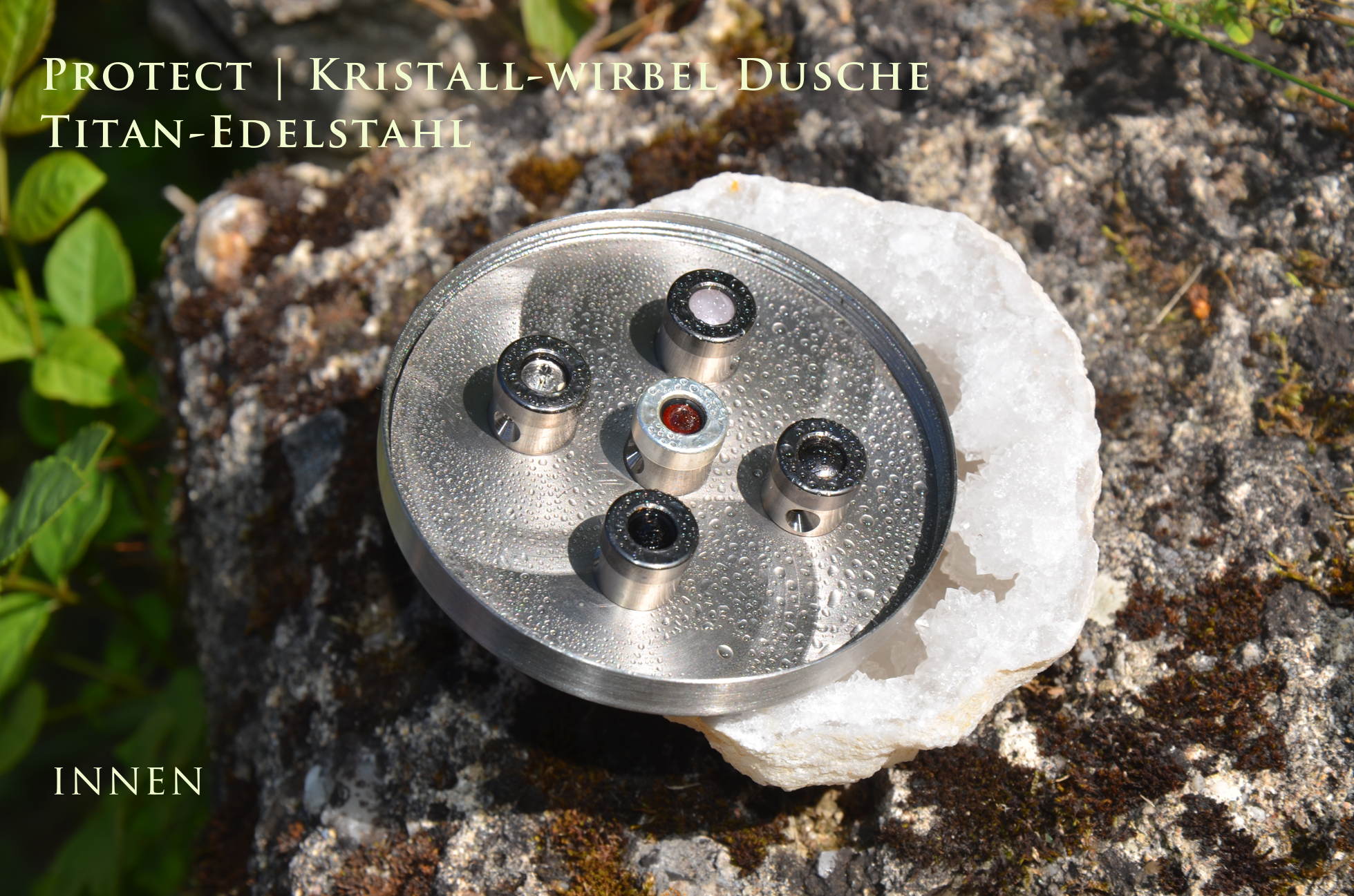 Kristallwirbel Duschkopf „Protect“ - Titan-Edelstahl