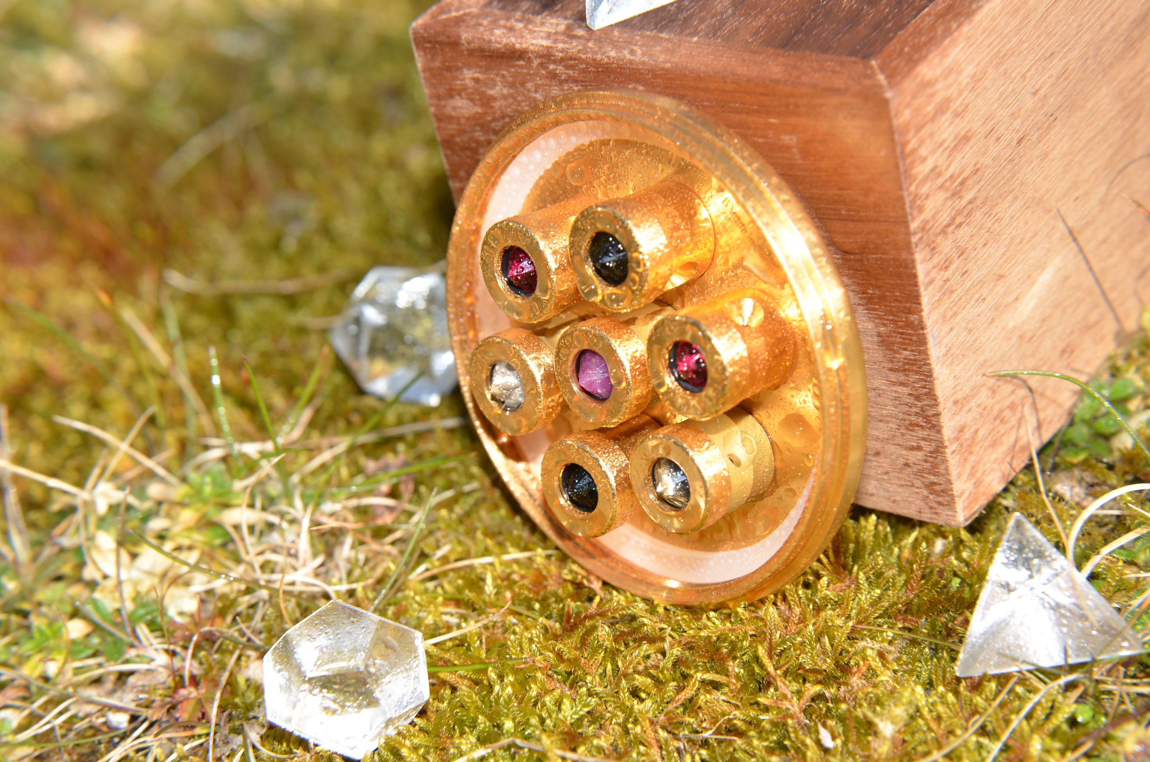 Kristallwirbel Duschkopf „Pure Love Gold 7“ - Gold-Titan-Diamant
