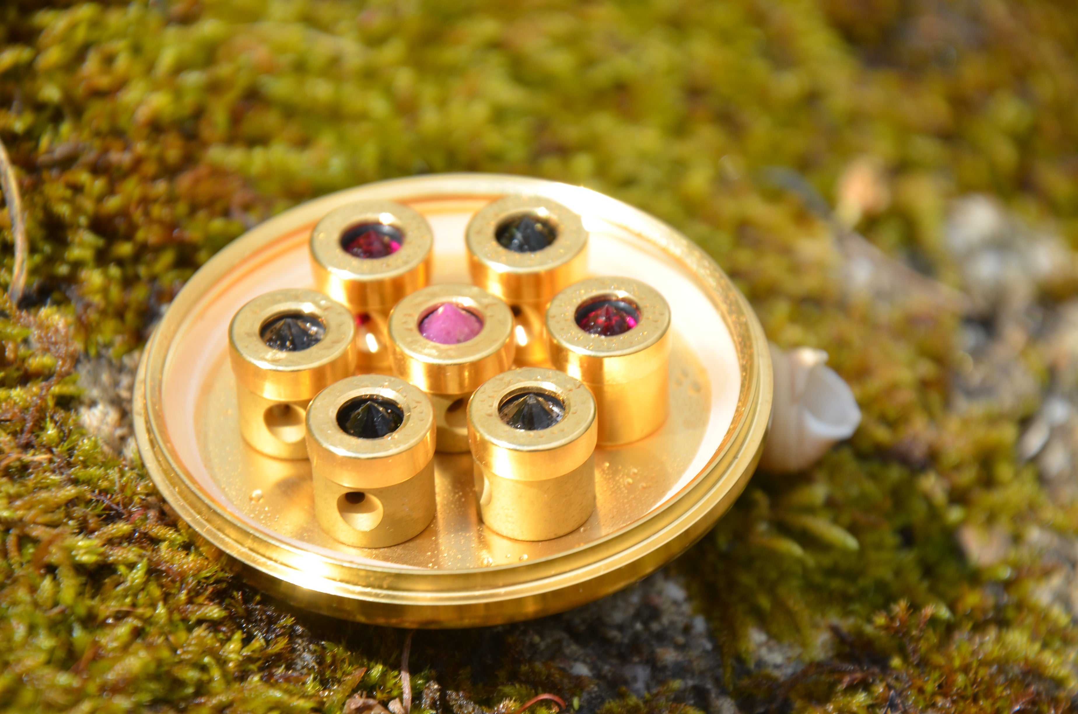 Kristallwirbel Duschkopf „Pure Love Gold 7“ - Gold-Titan-Diamant
