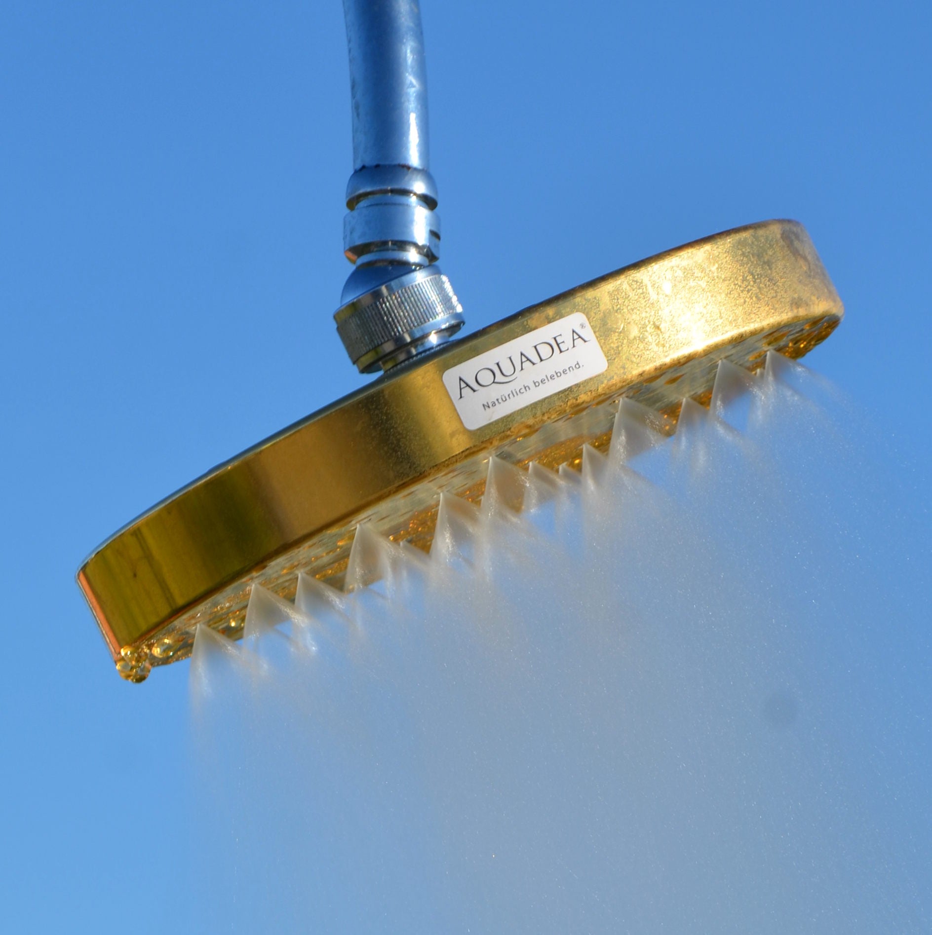 Kristallwirbel® Dusche "Duschportal Gold" Maxi-Regen-Dusche | Titan-Gold