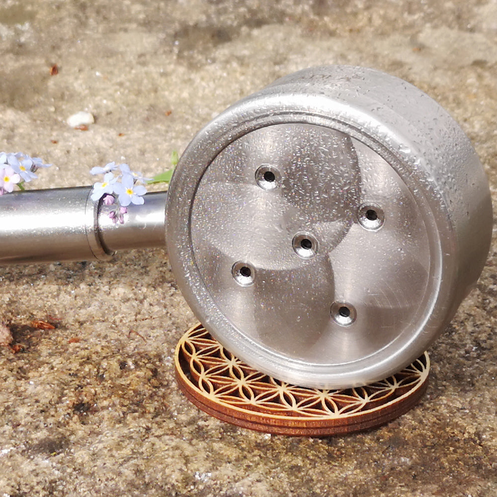 Kristallwirbel® Duschkopf Titan-Edelstahl 5 - Germanium Rubin