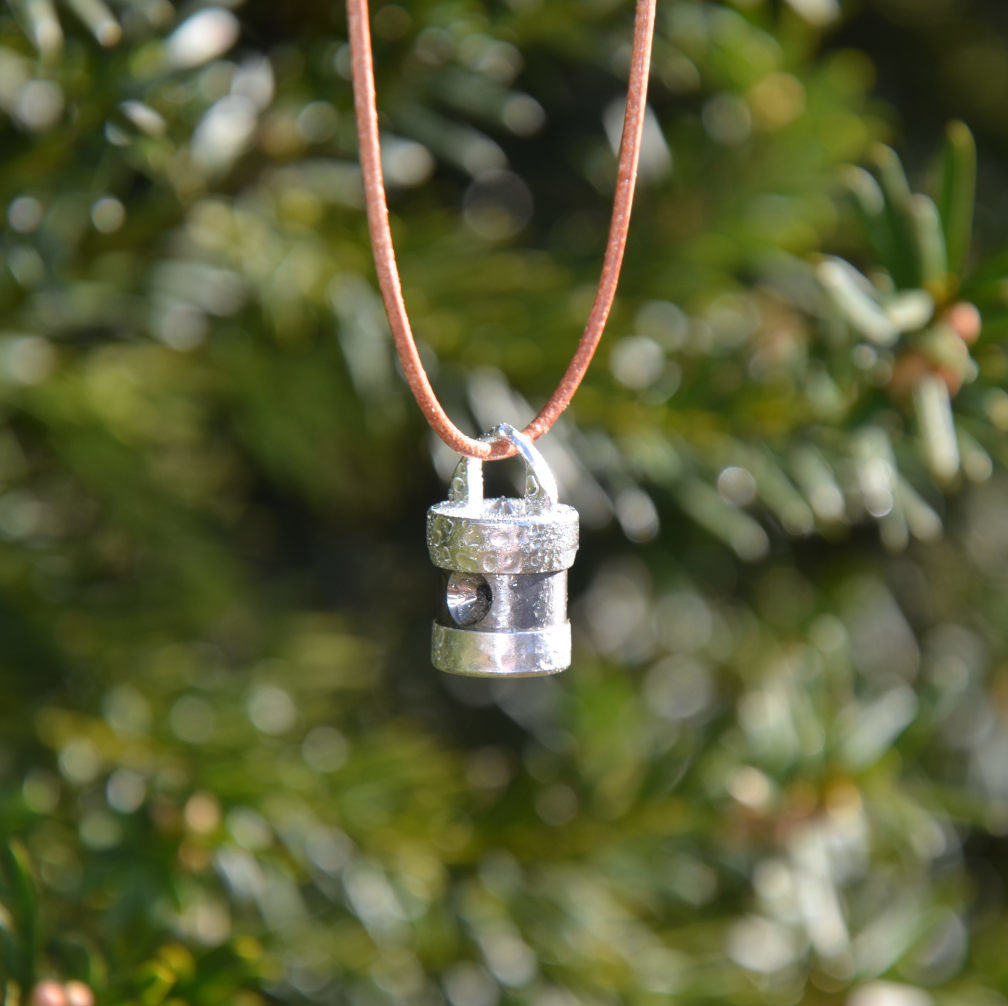 Heart Coherence Crystal Vortex Pendant "Earthlight" | Titanium Silver | Rock Crystal Unakite