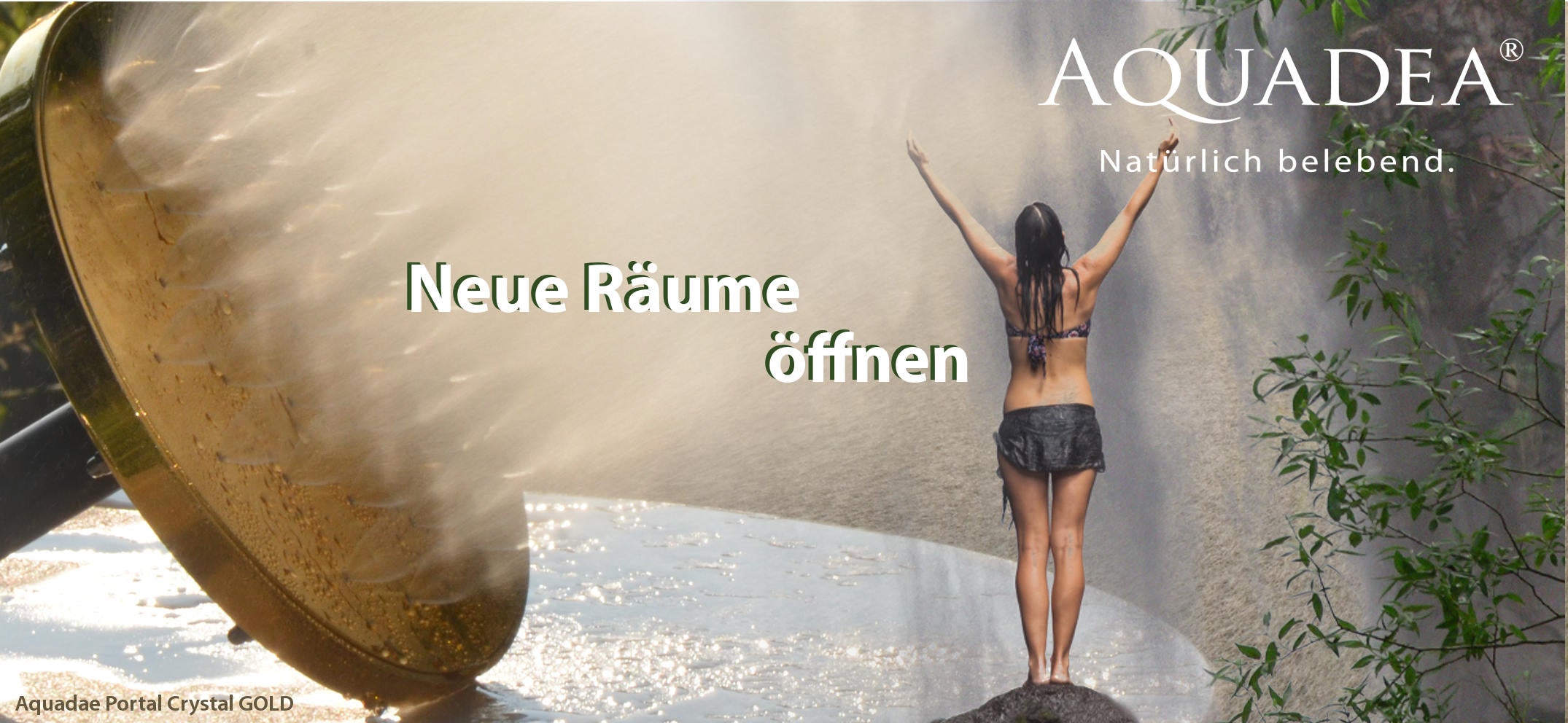 Kristallwirbel® Dusche "Duschportal Gold" Maxi-Regen-Dusche | Titan-Gold