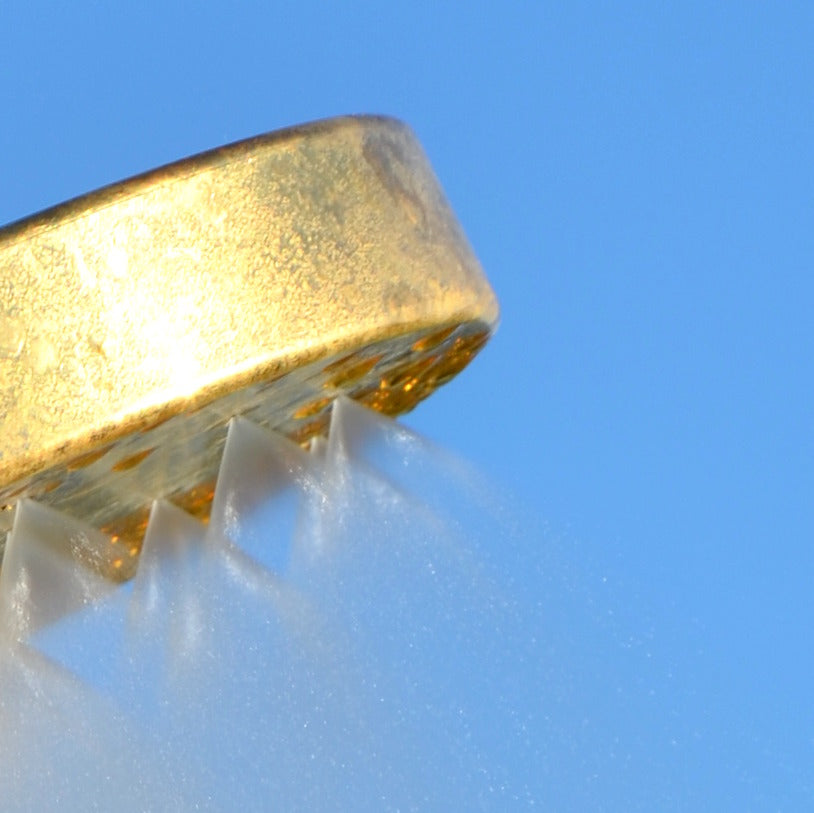 Kristallwirbel® Dusche "Duschportal Gold" Maxi-Regen-Dusche | Titan-Gold