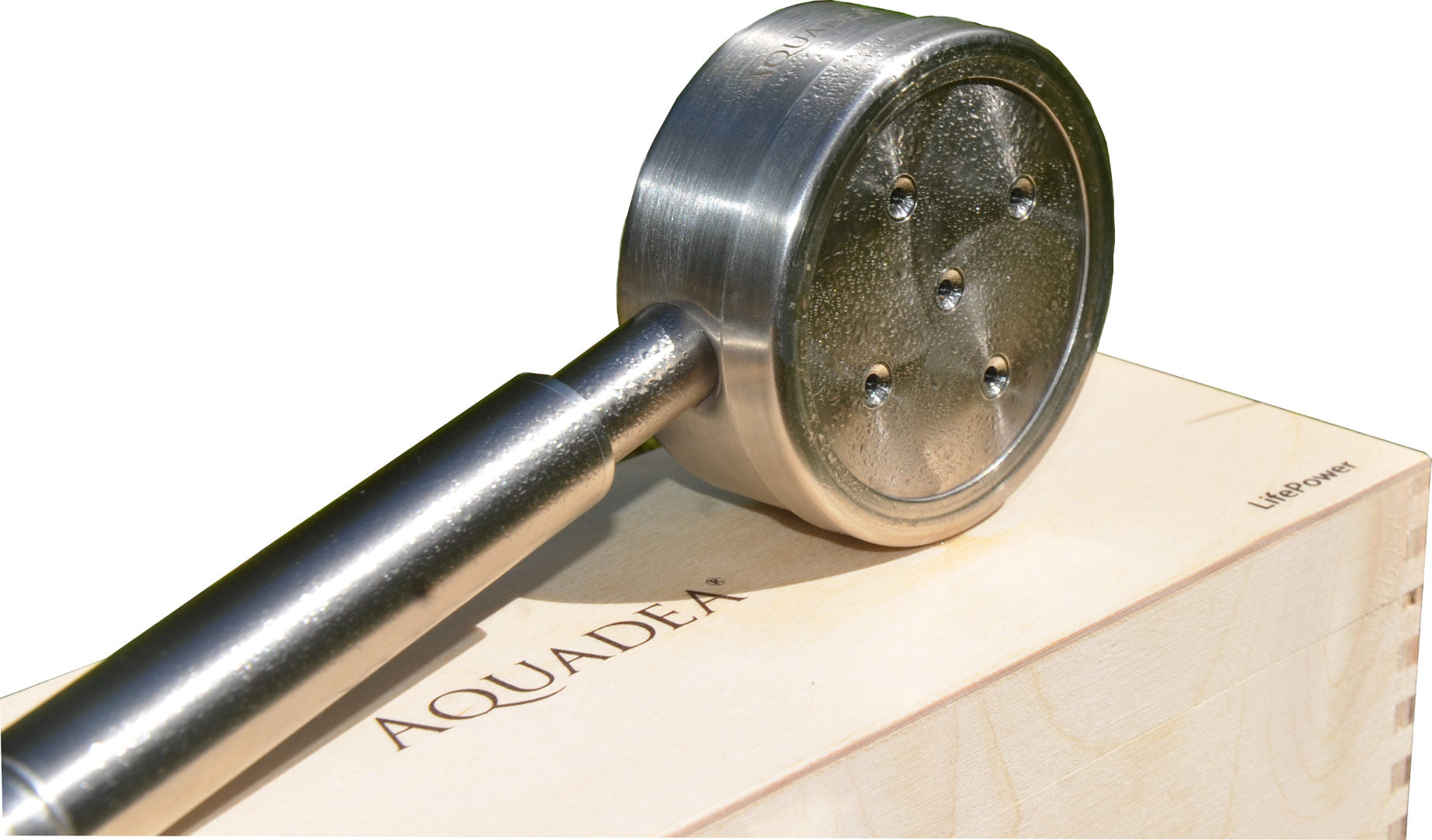 Kristallwirbel® Duschkopf Titan-Edelstahl 5 - Germanium Rubin