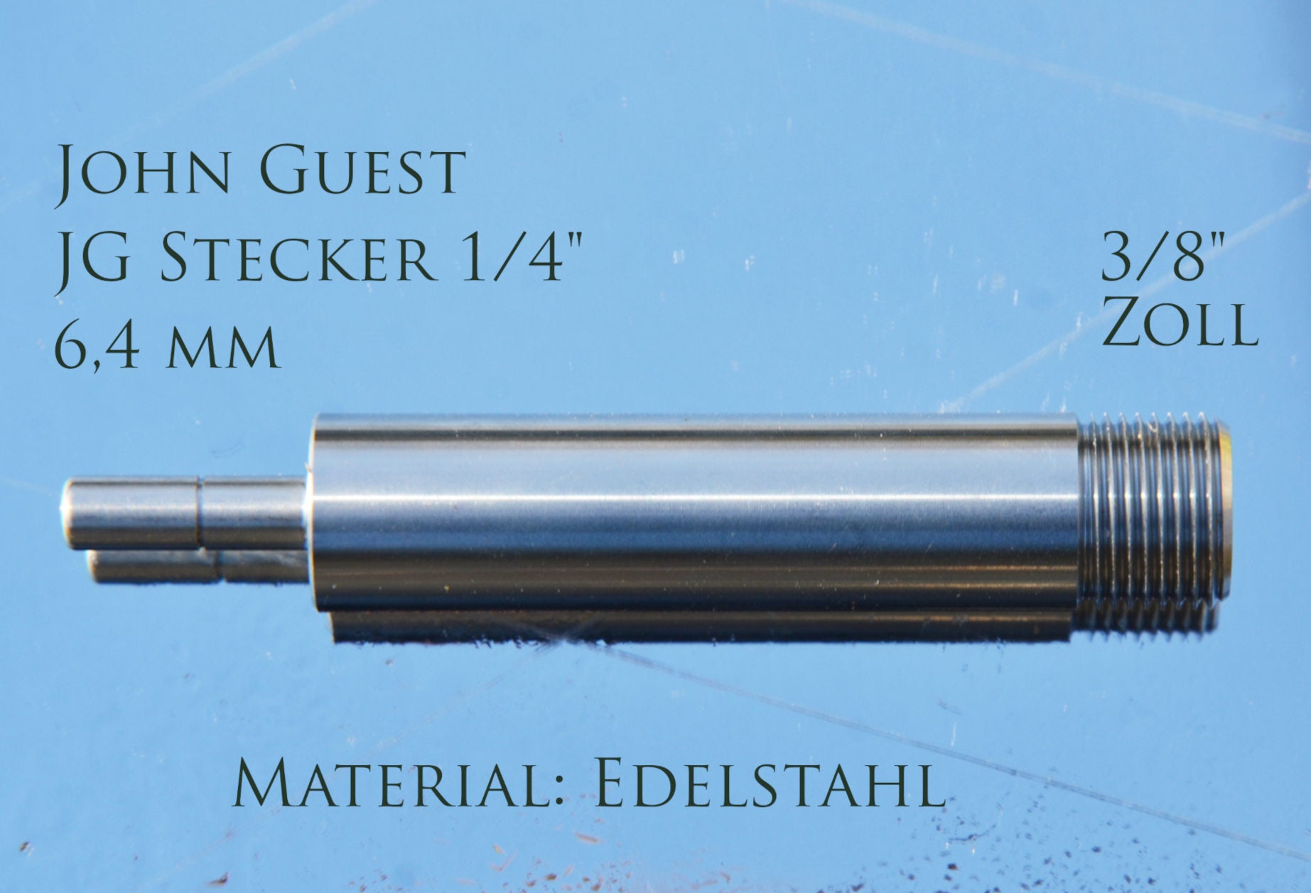 John Guest - JG Stecker 1/4" x 3/8" Zoll Edelstahl