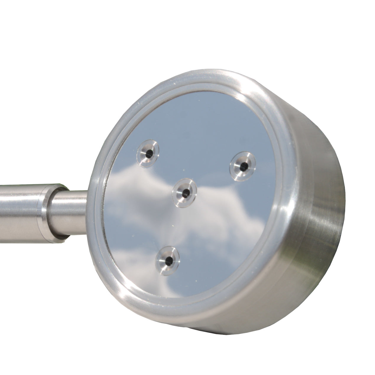 Kristallwirbel® Duschkopf Edelstahl-Titan | „Libell 4“ Rosenquarz-Bergkristall