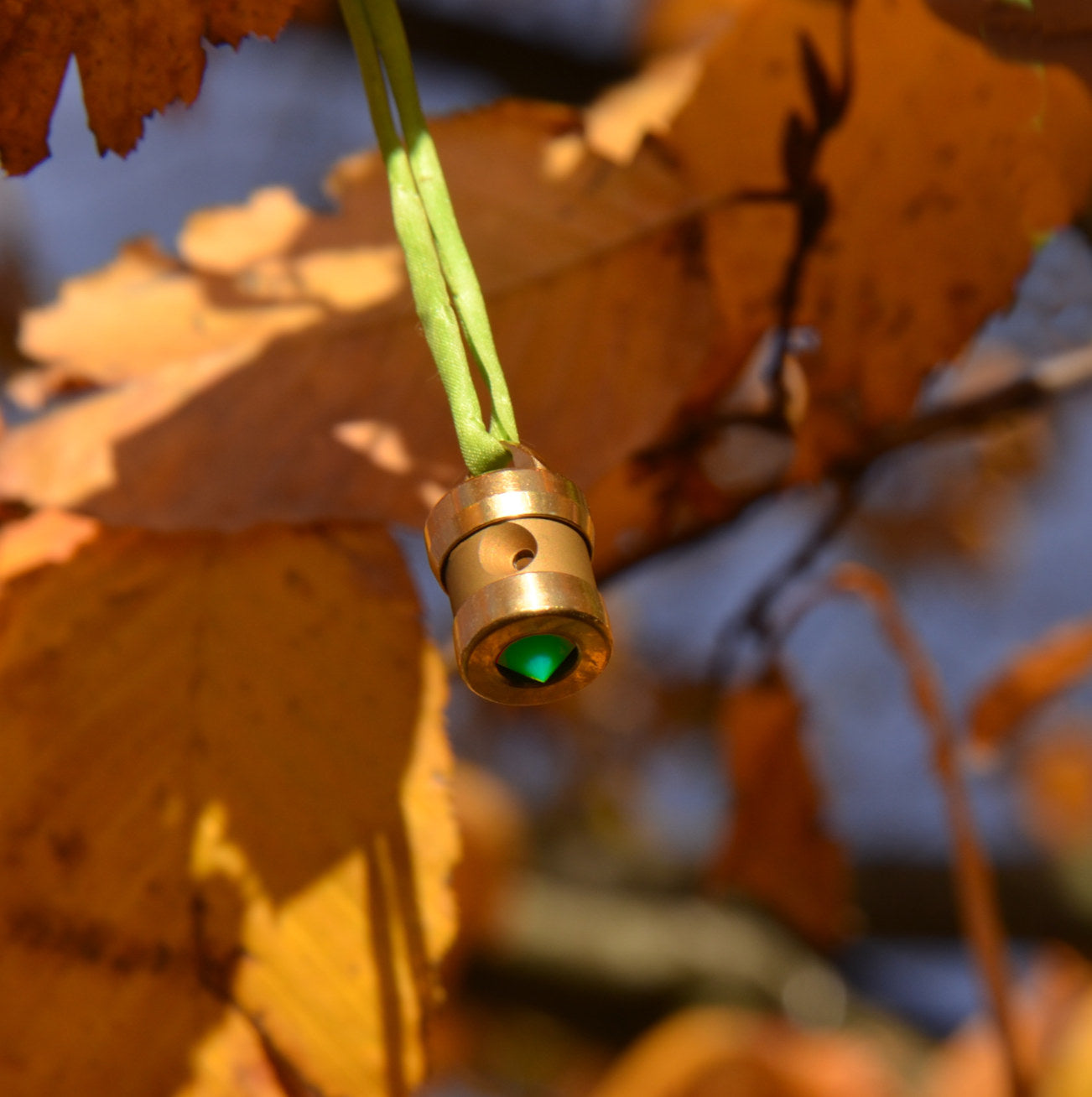 Herzkohärenz Kristallwirbel® Schmuckanhänger „Lichtblick“ ExoPlasma-Gold | Bergkristall und Chrysopras