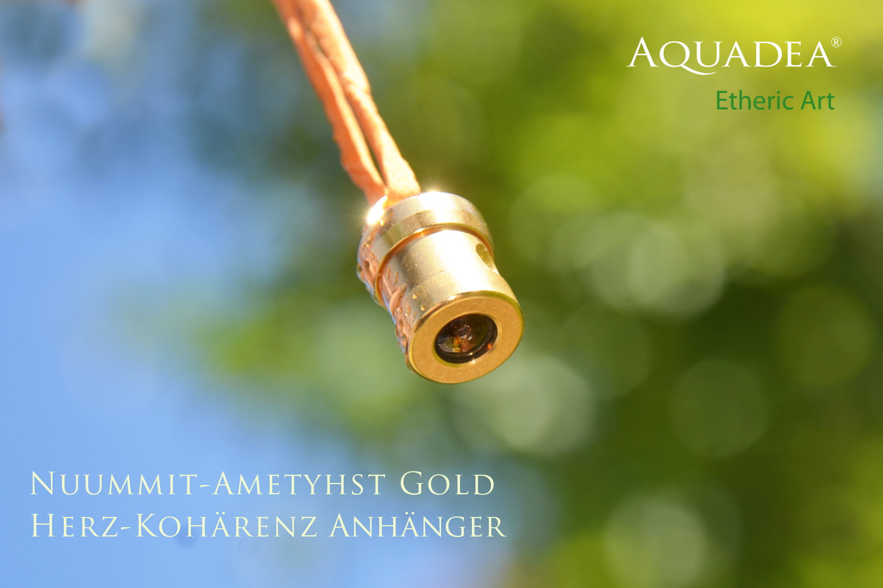 Herzkohärenz Kristallwirbel Schmuckanhänger „Gold-Magie“ - Diamant-Edition