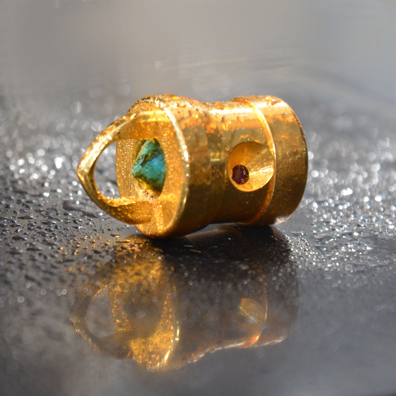 Cohérence One Smaragd - Gold | Herzkohärenz Anhänger - Gold, Smaragd, Tantal, Highflow, Rubin