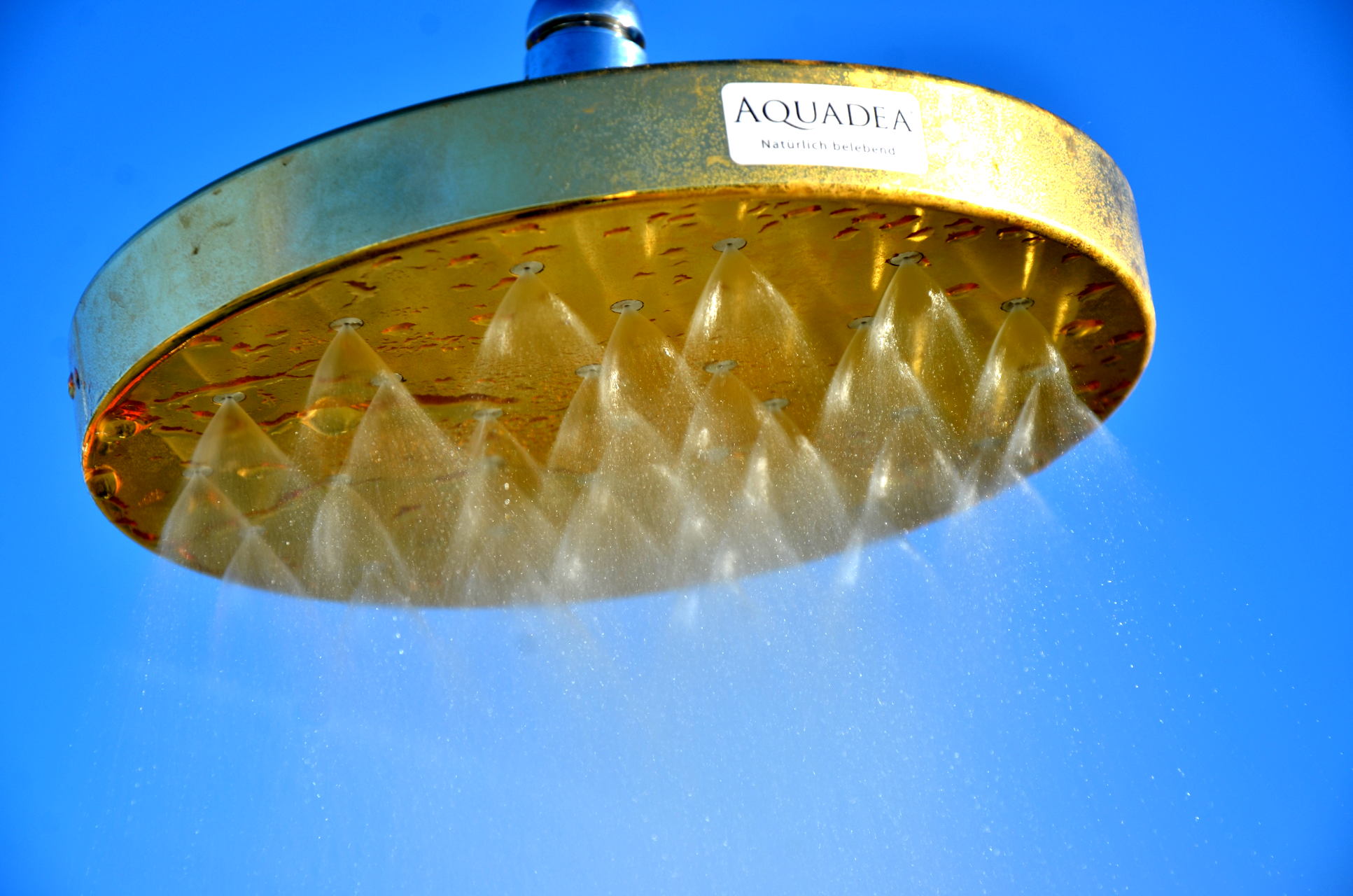 Kristallwirbel® Dusche "Duschportal Gold" Maxi-Regen-Dusche | Titan-Gold