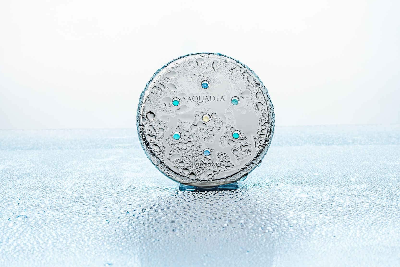 Kristallwirbel®-Kammer Duschkopf LifePower "Larimar Blue Ocean 7" | Platin - AQUADEA GmbH