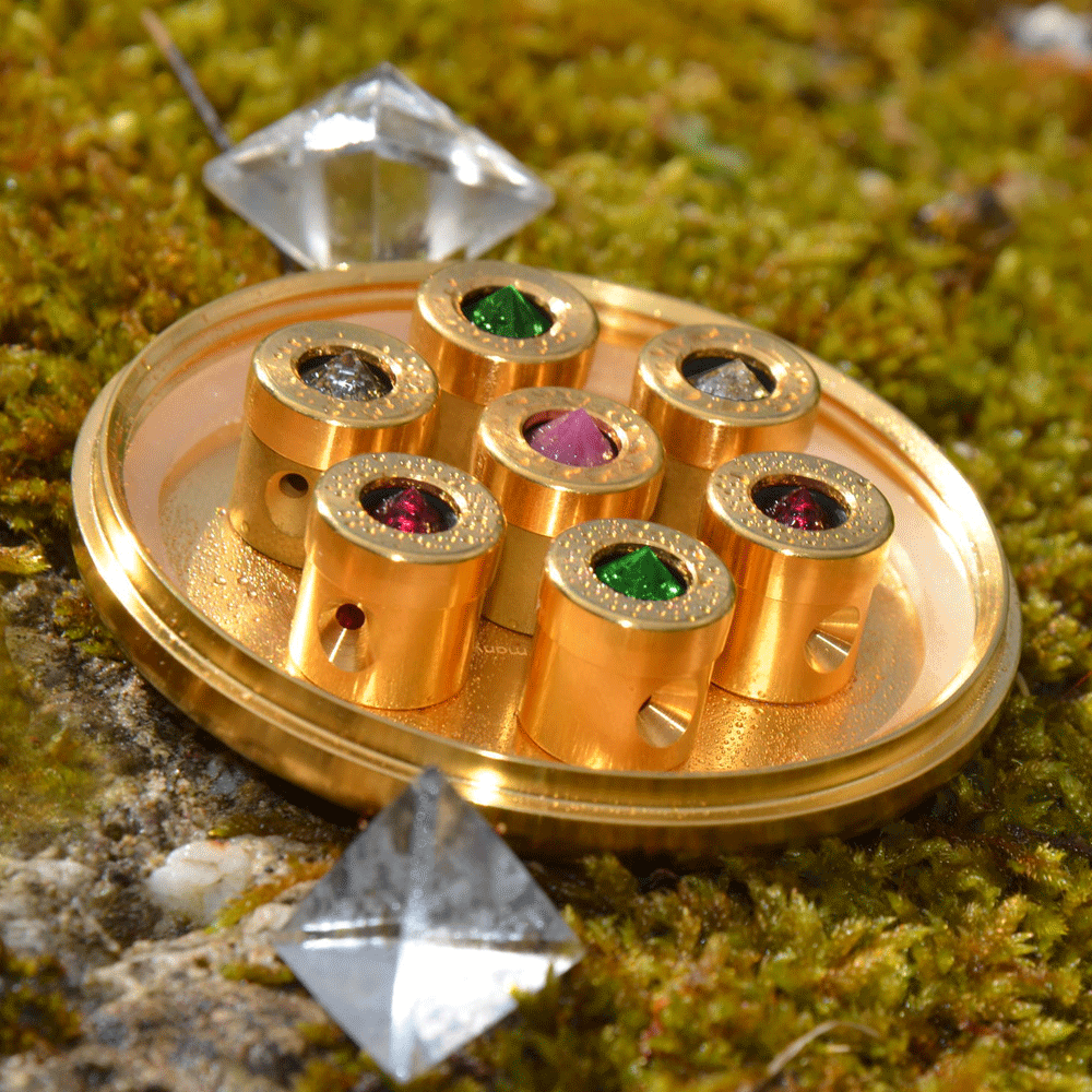 Kristallwirbel Duschkopf „Pure Love Gold - light Quarz“ - Gold-Titan