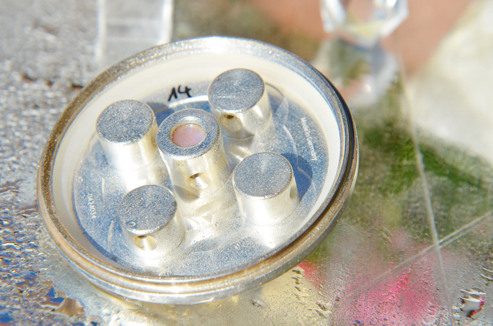 Kristallwirbel® Duschkopf Bronze Silber Rosenquarz - Herzkraft