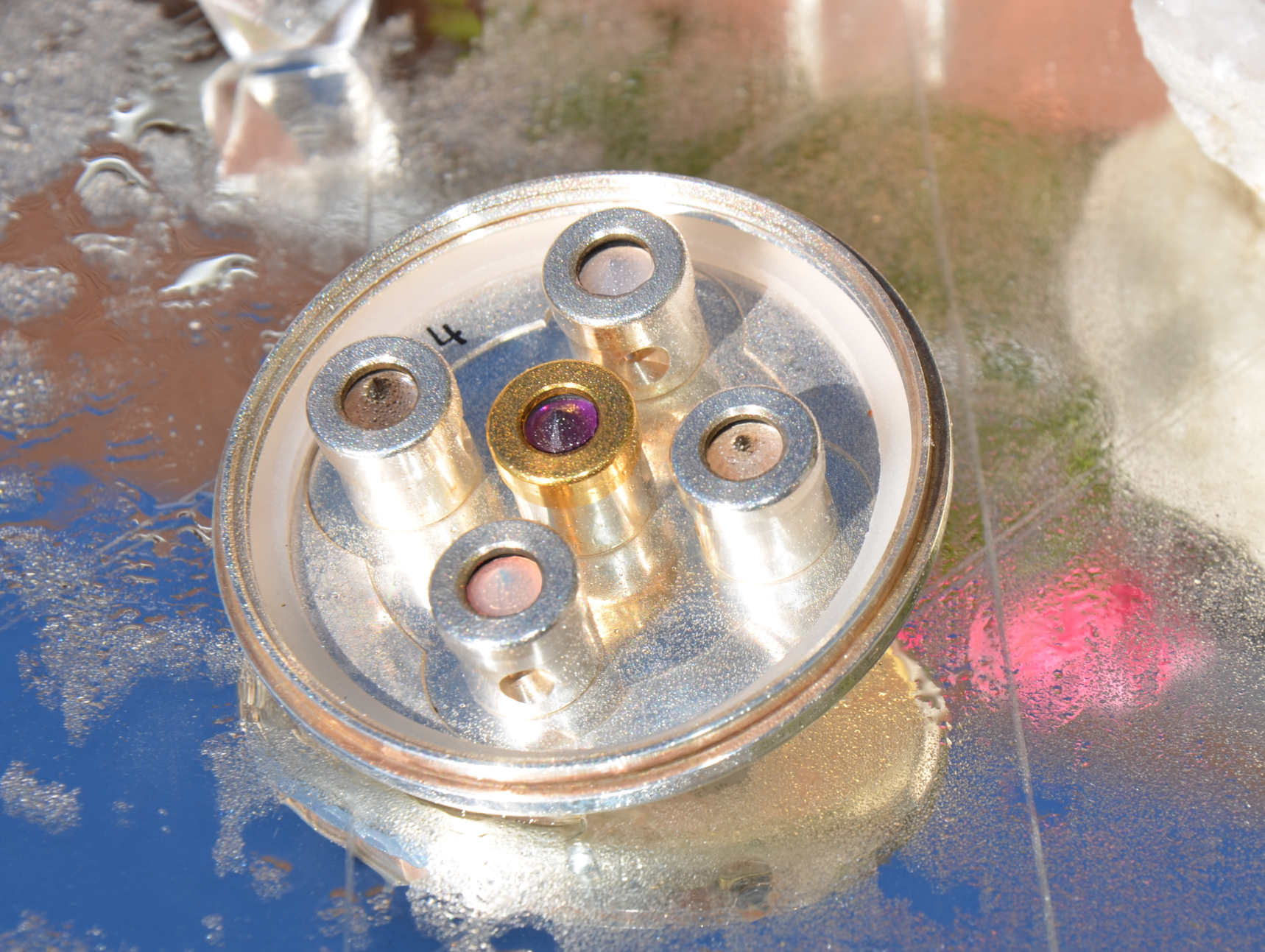 Kristallwirbel® Duschkopf  Bronze Silber 5 Amethyst