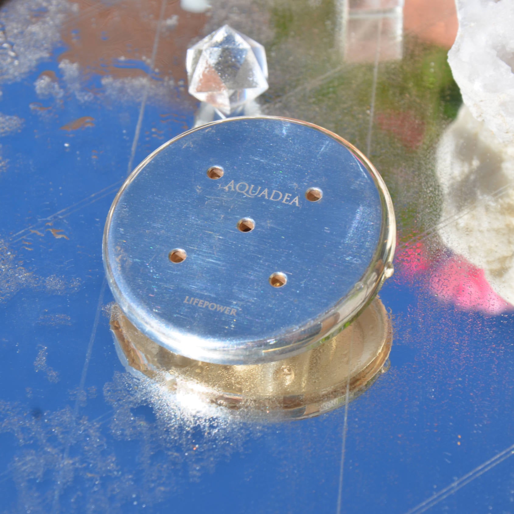 Kristallwirbel® Duschkopf  Bronze Silber 5 Amethyst