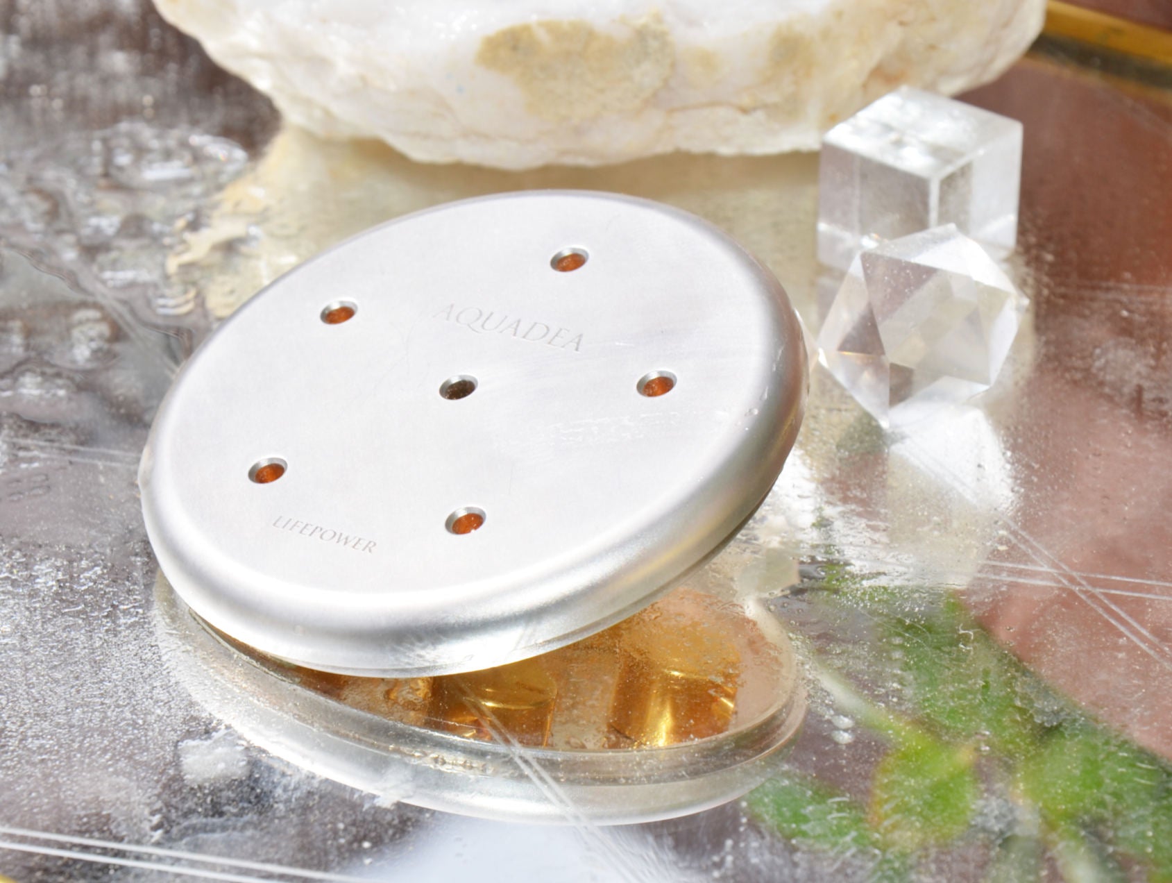 Kristallwirbel® Duschkopf  Bronze-Silber 6 Freude & Wärme