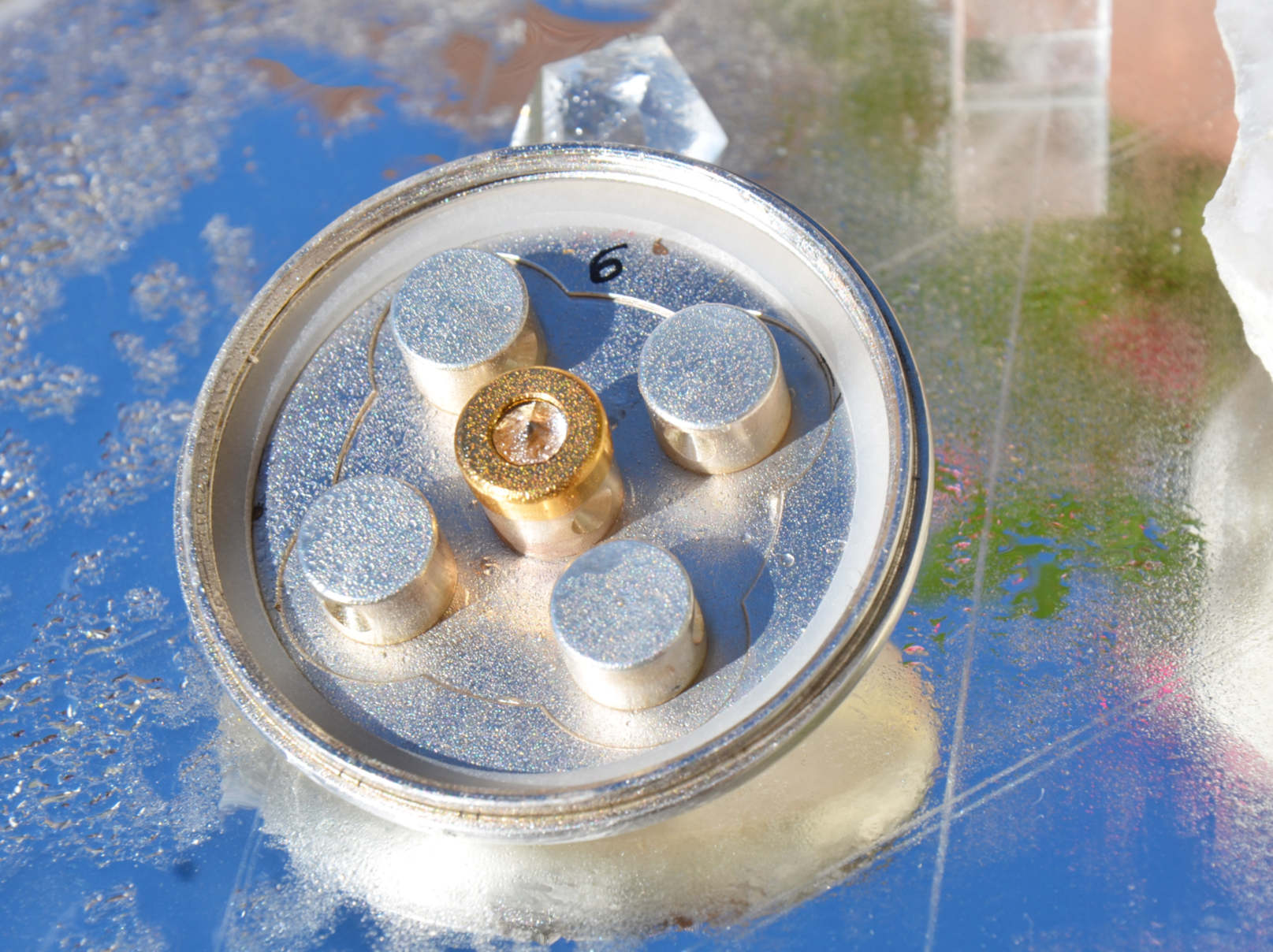 Kristallwirbel® Duschkopf Bronze Silber Bergkristall