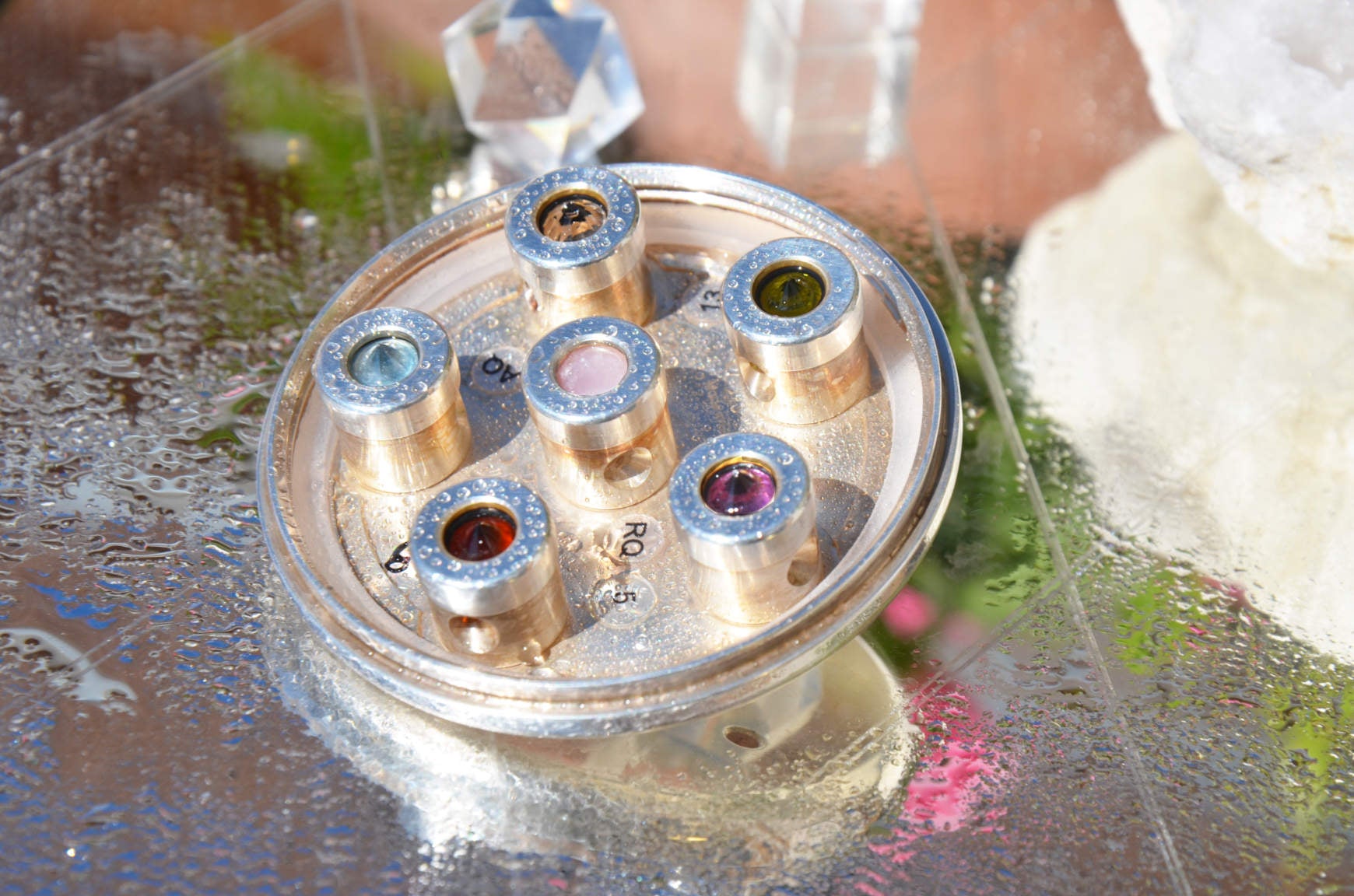 Kristallwirbel® Duschkopf Venus-Rose spezial | Silber-Bronze 6