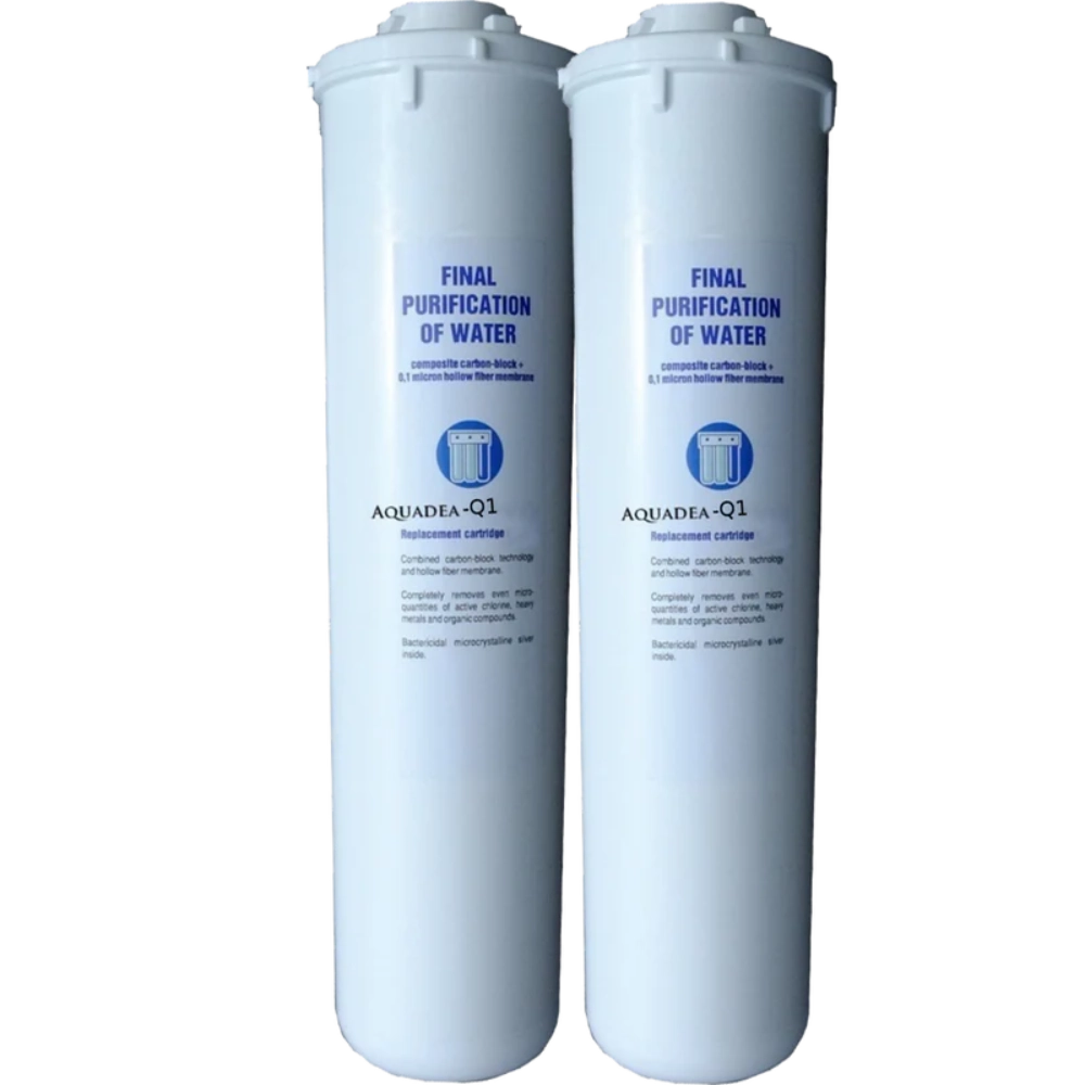 Filterkartusche "Aquadea-Q1" Jahresset, 2-Stufen Filterpatrone mit Keimsperre und Aktivkohleblock