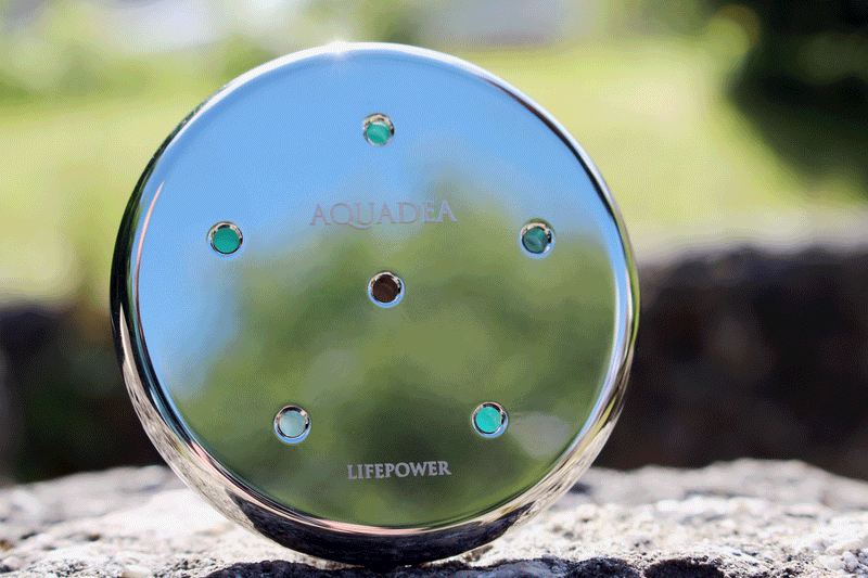 Miet-Dusche: Kristallwirbel®-Kammer Duschkopf LifePower "Larimar 6" | Platin