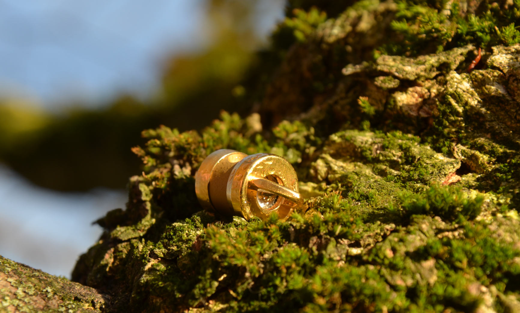 Herzkohärenz Kristallwirbel® Schmuckanhänger „Lichtblick“ ExoPlasma-Gold | Bergkristall und Chrysopras