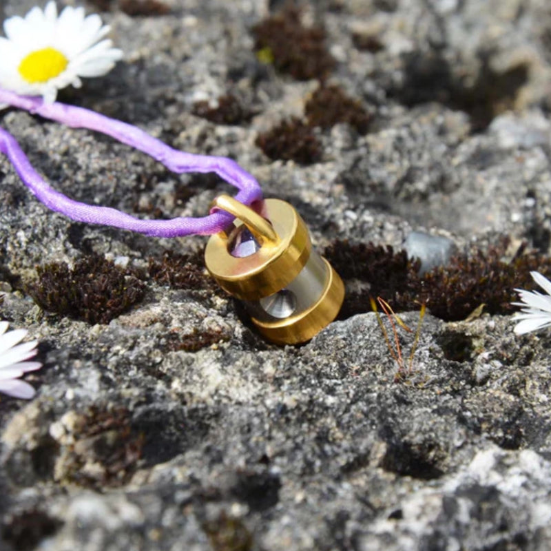 Herzkohärenz Kristallwirbel® Schmuckanhänger „Nature Blessing“ Bronze-Platin | Amethyst und Morganit