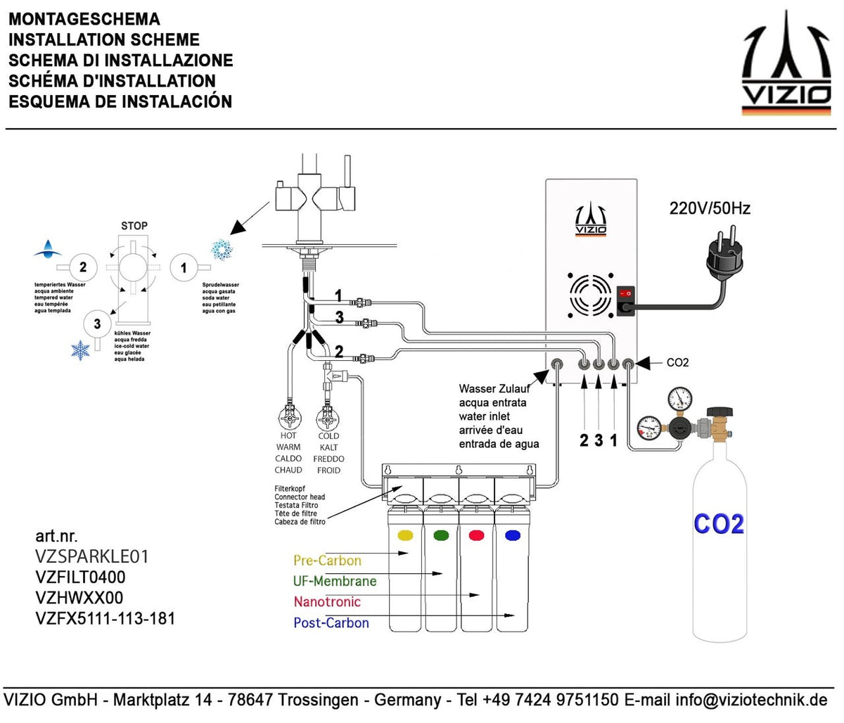 Sprudelmaschine CO2 Karbonator — Sprudel-, Kalt- und Tafelwasser
