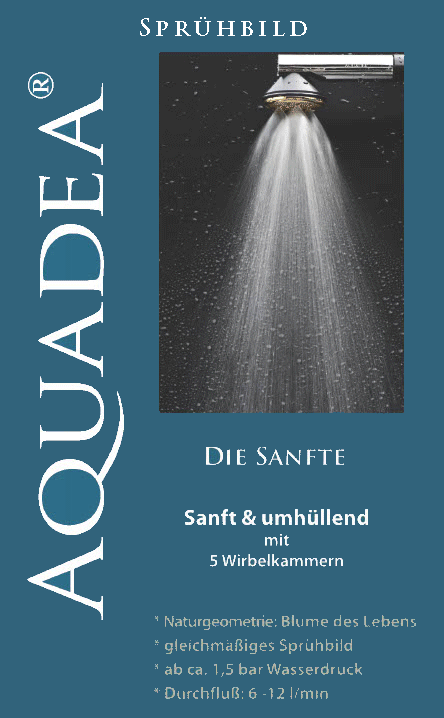 Kristallwirbel Duschkopf „Euphoria 5“ - Titan-Reinsilber