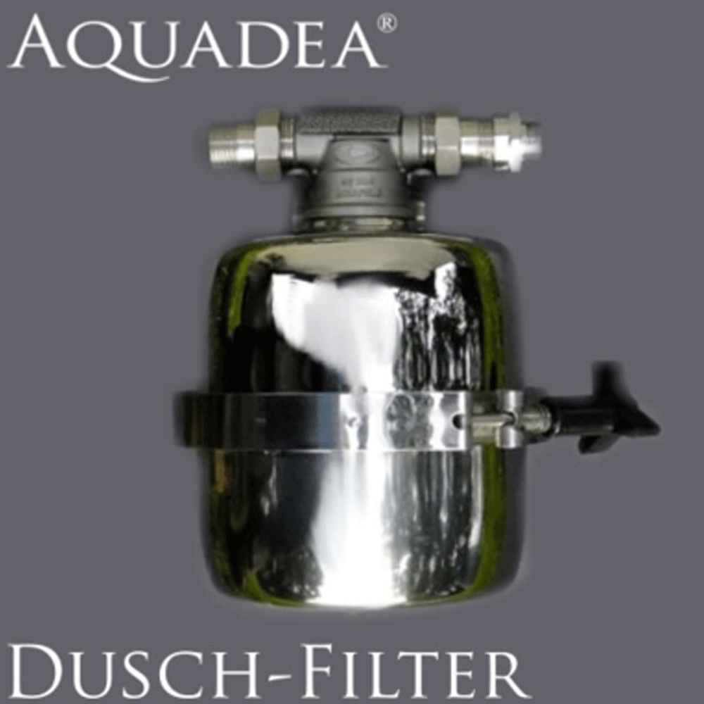 Aquadea® Dusch-Filter 12 Liter aus Edelstahl mit patentierter 2 Stufen Filterung - AQUADEA GmbH