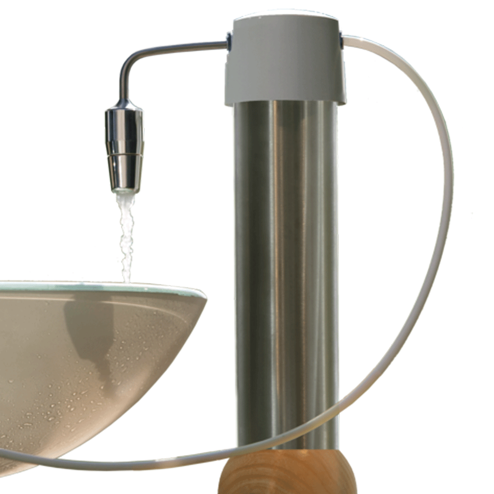 Auftischfilter "Okato® Style Q" mit Kristallwirbel® Basic Silber-Bergkristall | Reines & Vitales Wasser | AKTIONSPREIS - AQUADEA GmbH