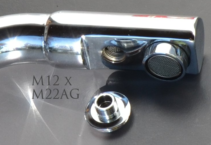 Adapter M12 AG x M22 AG, Messing verchromt - AQUADEA GmbH