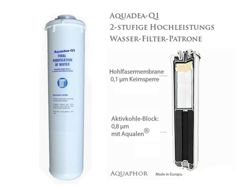 Auftischfilter "Okato® Style Q" mit Kristallwirbel® Basic Ruthenium-Granat | Reines & Vitales Wasser | AKTIONSPREIS - AQUADEA GmbH