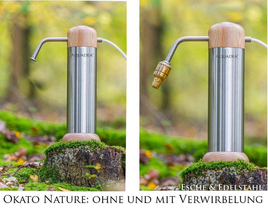 AUFTISCHFILTER "OKATO NATURE" | DESIGN-FILTER | SCHADSTOFF- UND KEIMFILTERUNG | HOLZ & EDELSTAHL - AQUADEA GmbH