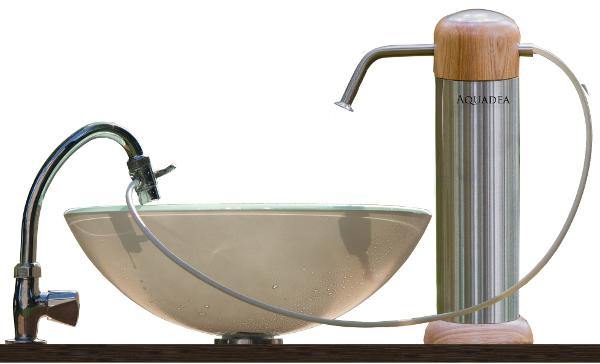 AUFTISCHFILTER "OKATO NATURE" | DESIGN-FILTER | SCHADSTOFF- UND KEIMFILTERUNG | HOLZ & EDELSTAHL - AQUADEA GmbH