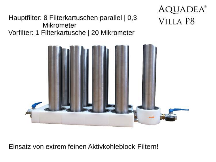 Hausfilter-Anlage "Villa P8" | mit 9 Filterkartuschen | Hochleistungsfilter De Luxe - AQUADEA GmbH